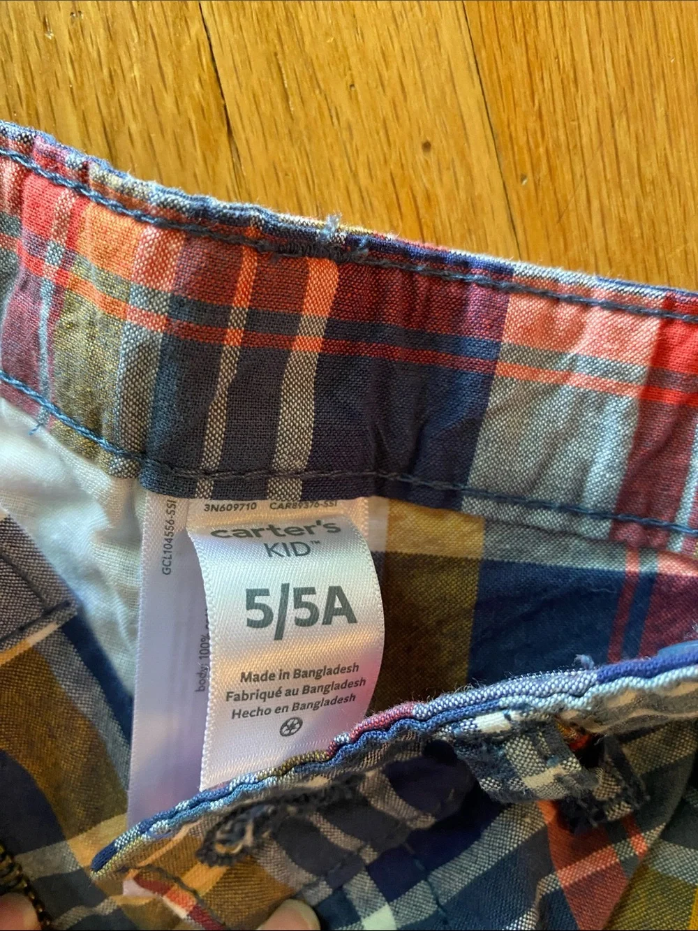 Carter's Plaid Cotton Shorts - Blue Multi
